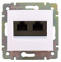 Розетка телефонная+компьютер без рамки Legrand Valena 2-м. RJ11+RJ45 белый картинка